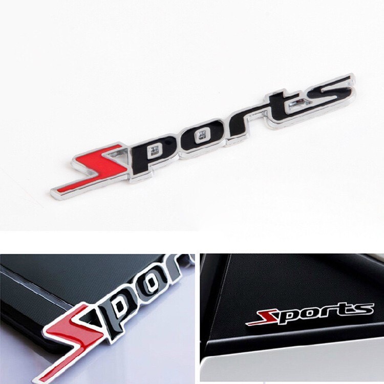 Chữ nổi 3D Sport dán trang trí xe ô tô- Tem ô tô 1c