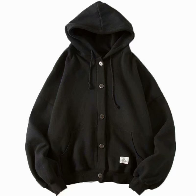 Áo khoác hoodie màu trơn kích thước S-3XL phong cách Hàn Quốc dành cho nam