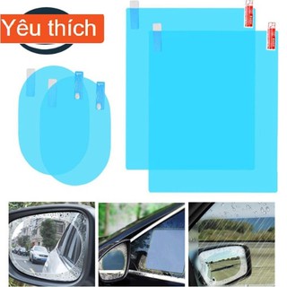 COMBO 4 Miếng Dán Gương Kính Ô tô Xe Máy Bộ Dán NANO Chống Mưa Chống Đọng Nước Mờ