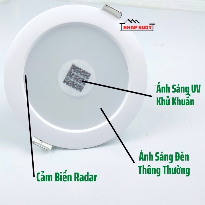 [Chính Hãng] Đèn Âm Trần UV Diệt Khuẩn LED Downlight Rạng Đông 90/7W (AT21.UV 90/7w)