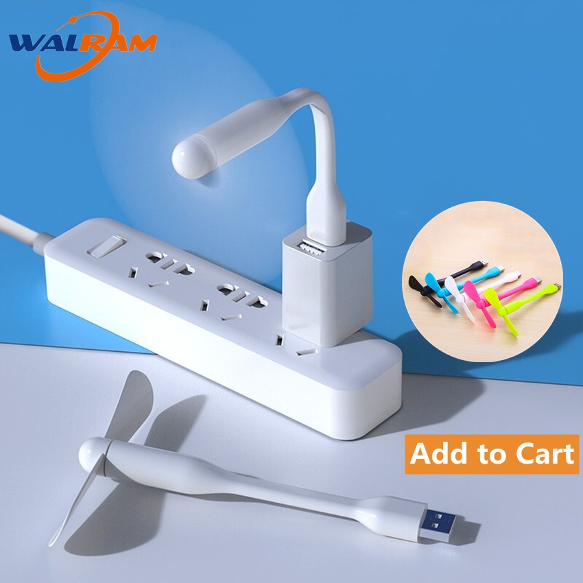 Quạt mini dễ thương cổng usb linh hoạt có thể bẻ cong và tháo rời tiện lợi cho sạc dự phòng/máy tính/laptop OTG