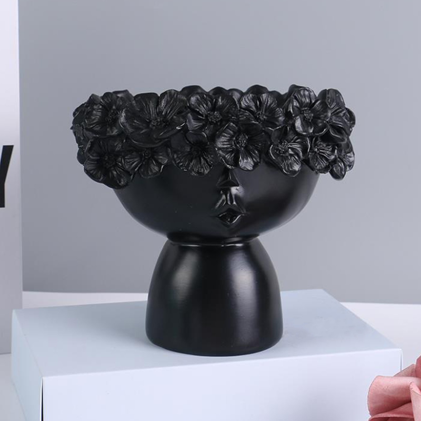 HAPPY Modern Home Ornaments Mona Vase Decor Flower Desktop Storage Pot Resin For Flowers Art Head Shelf Planter Vases