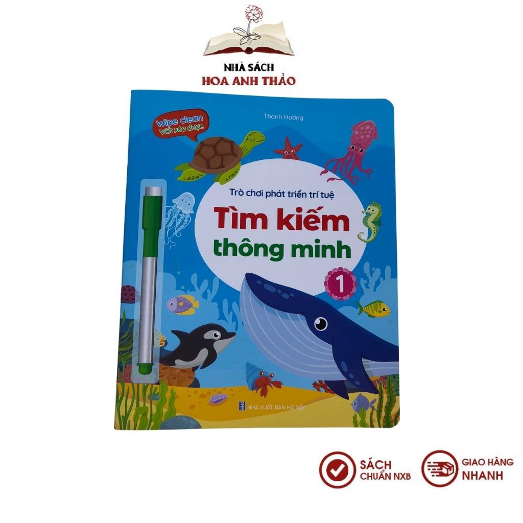Sách Bộ Vở Viết Xóa Được - Wipe Clean - Tìm kiếm thông minh- Trờ chơi nối số (bộ 04 cuốn)