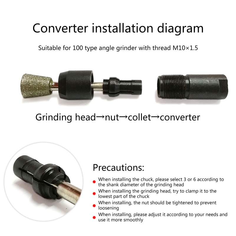 Đầu Chuyển Đổi Máy Mài Góc 100 Loại Cho Máy Mài Điện 3# 6# Mâm Cặp Ren M11 M1 Chuyên Dụng Chất Lượng Cao