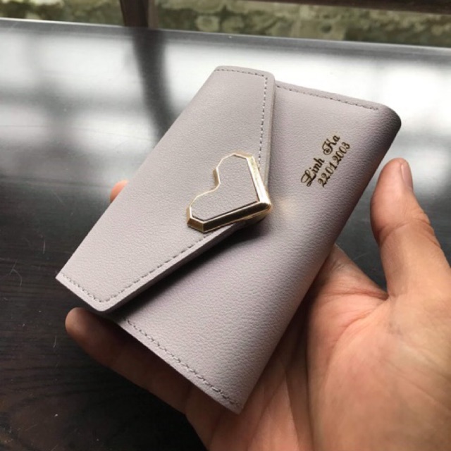 VÍ DA NỮ MINI KHẮC TÊN KHOÁ TIM