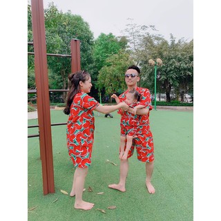 Đồ đi biển, sơ mi trái cây đi biển, đồ bộ đi biển