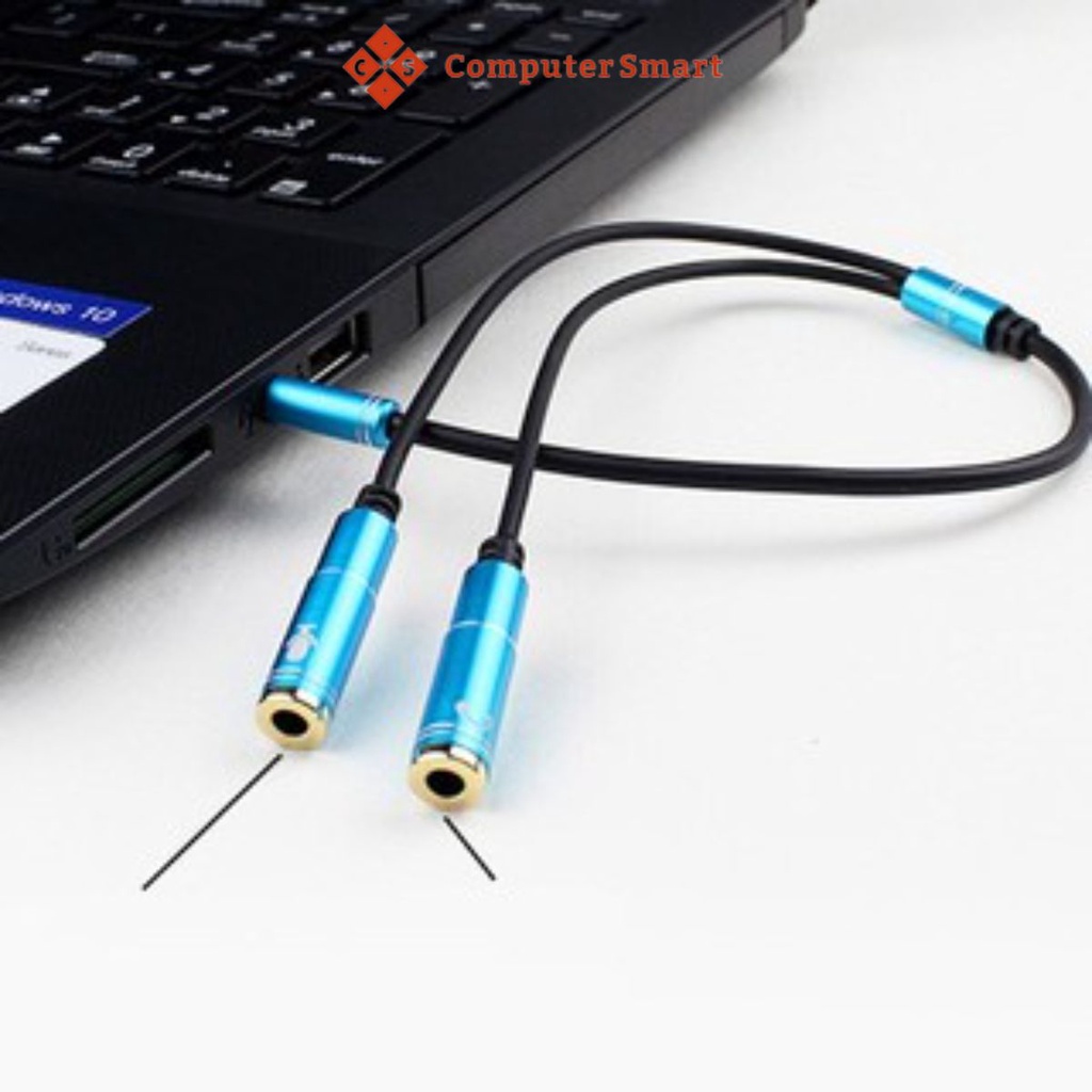 Cáp Chia Loa, Jack Chia Loa 3.5mm 1 ra 2 (audio+mic), Hàng Chất Lượng, ổn định