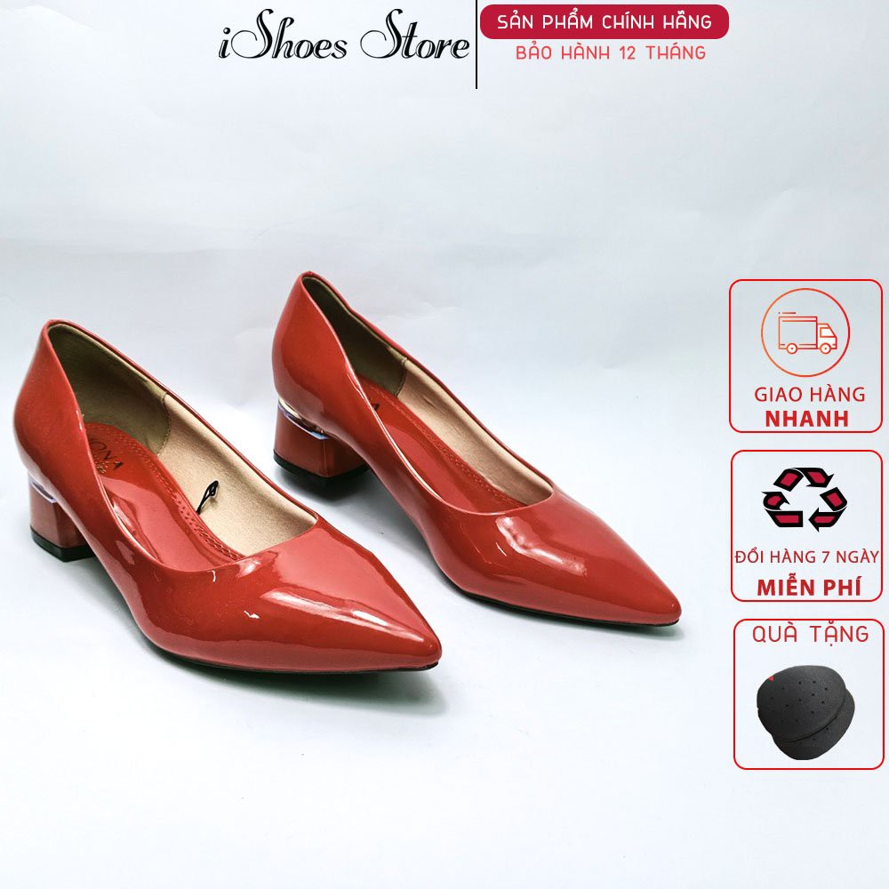 Giày nữ cao 3cm da bóng MONA - D727