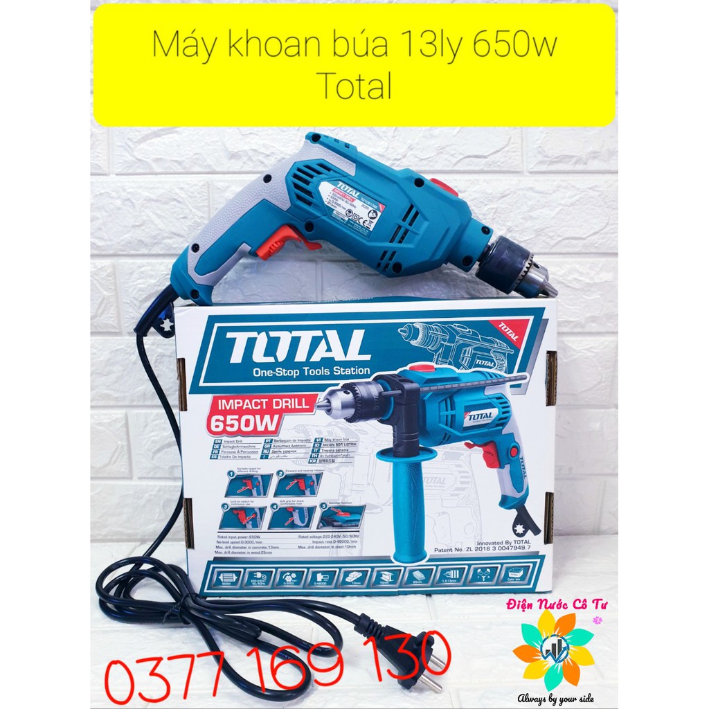 MÁY KHOAN BÚA 13LY 650W TOTAL TG106136E