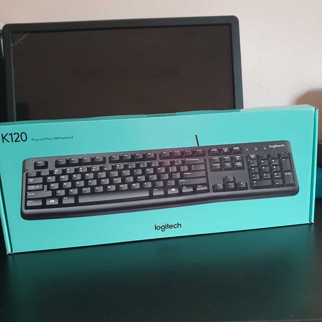 Bàn phím máy tính văn phòng có dây Logitech K120 | Chuột Logitech B100 -  Hàng Chính Hãng