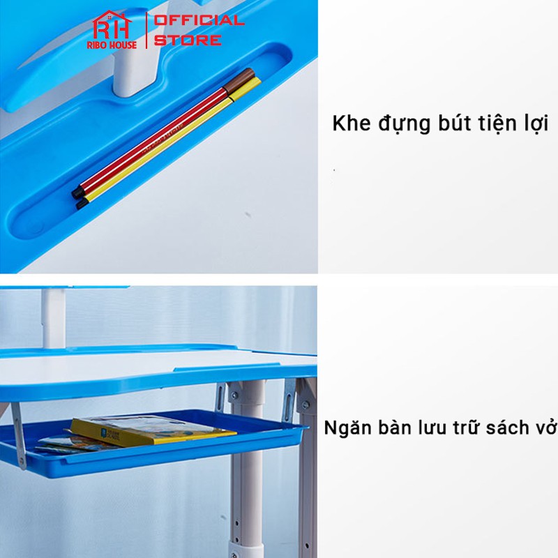 [TẶNG ĐÈN] Bàn học sinh thông minh RIBO HOUSE bàn học chỉnh nghiêng bàn, độ cao, chống gù chống cận - Hồng RIBO104 | BigBuy360 - bigbuy360.vn