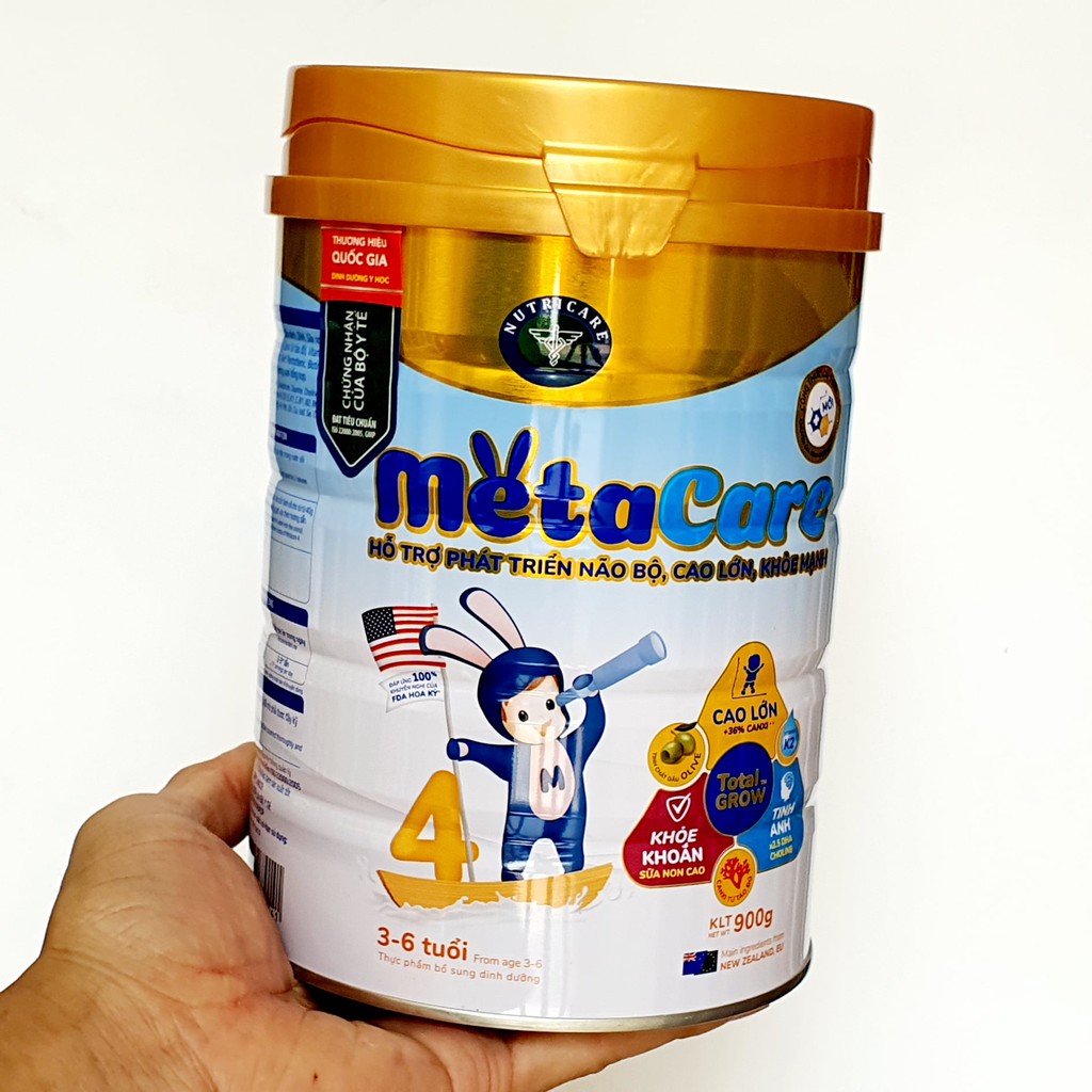 Sữa bột Meta Care 4 Hỗ trợ Phát triển Não bộ Cao lớn Khỏe mạnh-900g Mẫu mới