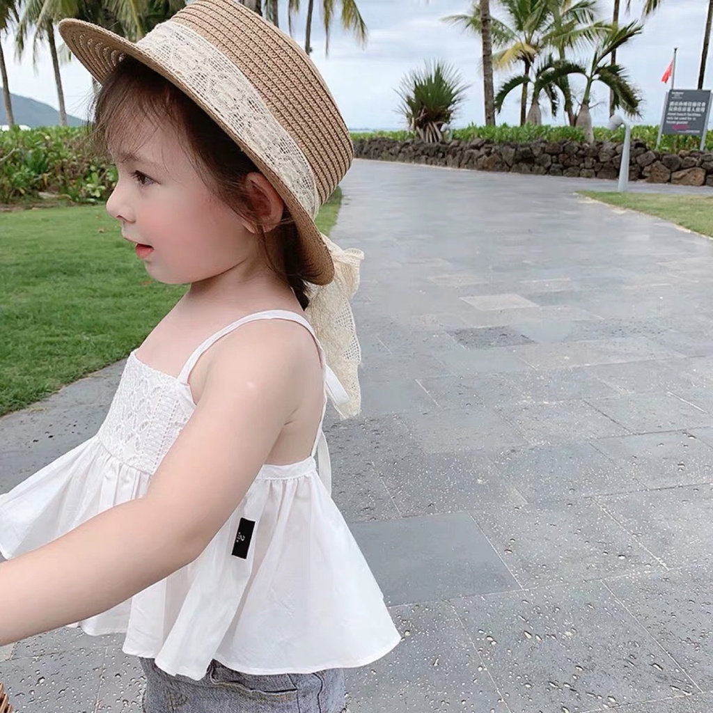 Set áo hai dây và quần bò phong cách Hàn quốc điệu đà cho bé gái