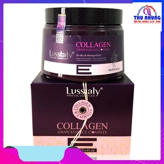 Kem hấp ủ phục hồi siêu mượt tóc cao cấp Lusstaly Vitamin Collagen Grape Essence Complex mask 500ml