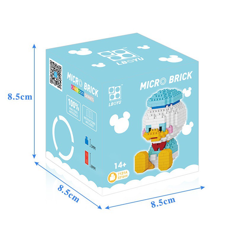 Đồ chơi Lắp Ráp Mô Hình 3D Baby Donal Duck - Minifigure Nanoblock Dunno