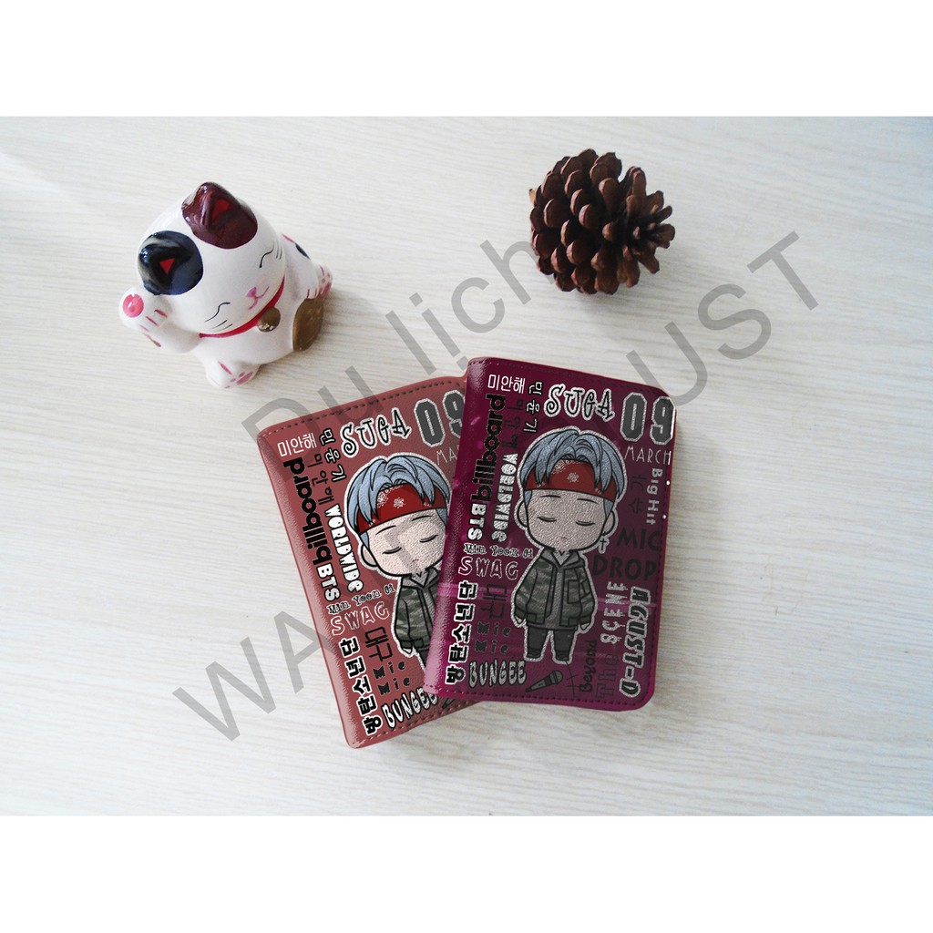 Vỏ Passport/Hộ Chiếu Cao Cấp In Hình Chibi Suga