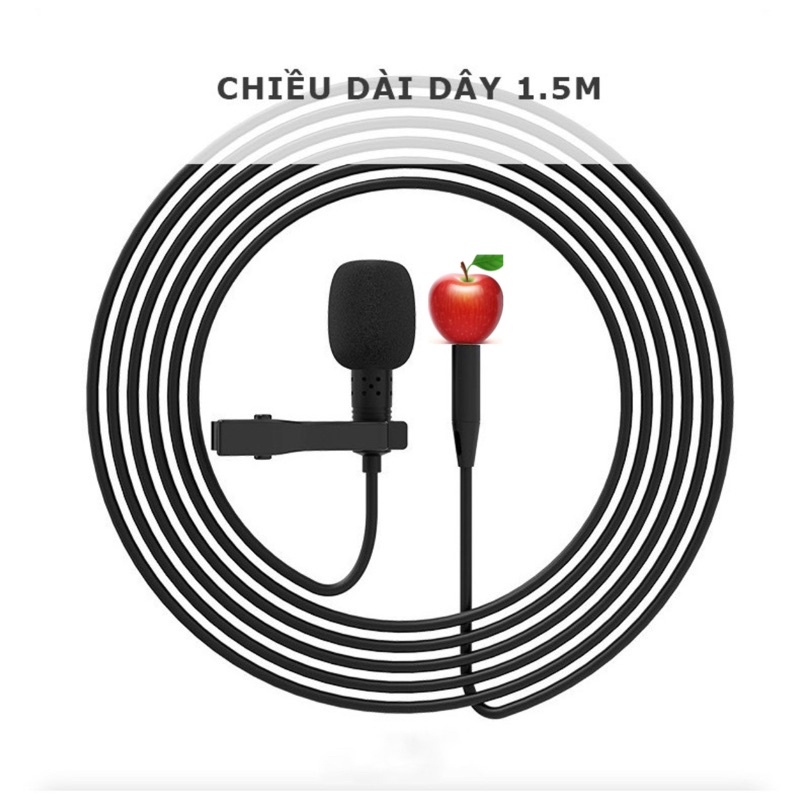 Micro thu âm,mic ghi âm kẹp cổ áo dành cho ip,tablet táo có chân cáp sạc giúp livestream,quay video tiếng rõ ràng hơn
