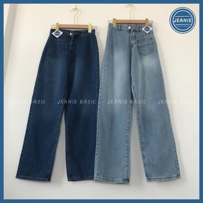 Quần jeans nữ ống suông dài túi trước 195 ( VIDEO + ẢNH THẬT )