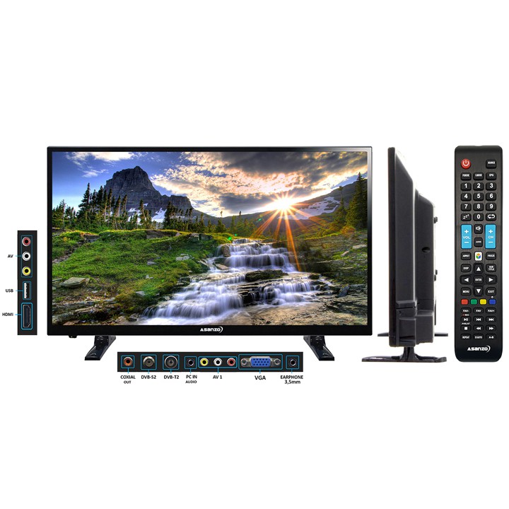 Tivi T2 Asanzo 25 inch 25S200T2 HD Ready, HDMI, VGA, AV, DVB-T2, Nguồn Điện 12V, Tivi Giá Rẻ - Hàng Chính Hãng