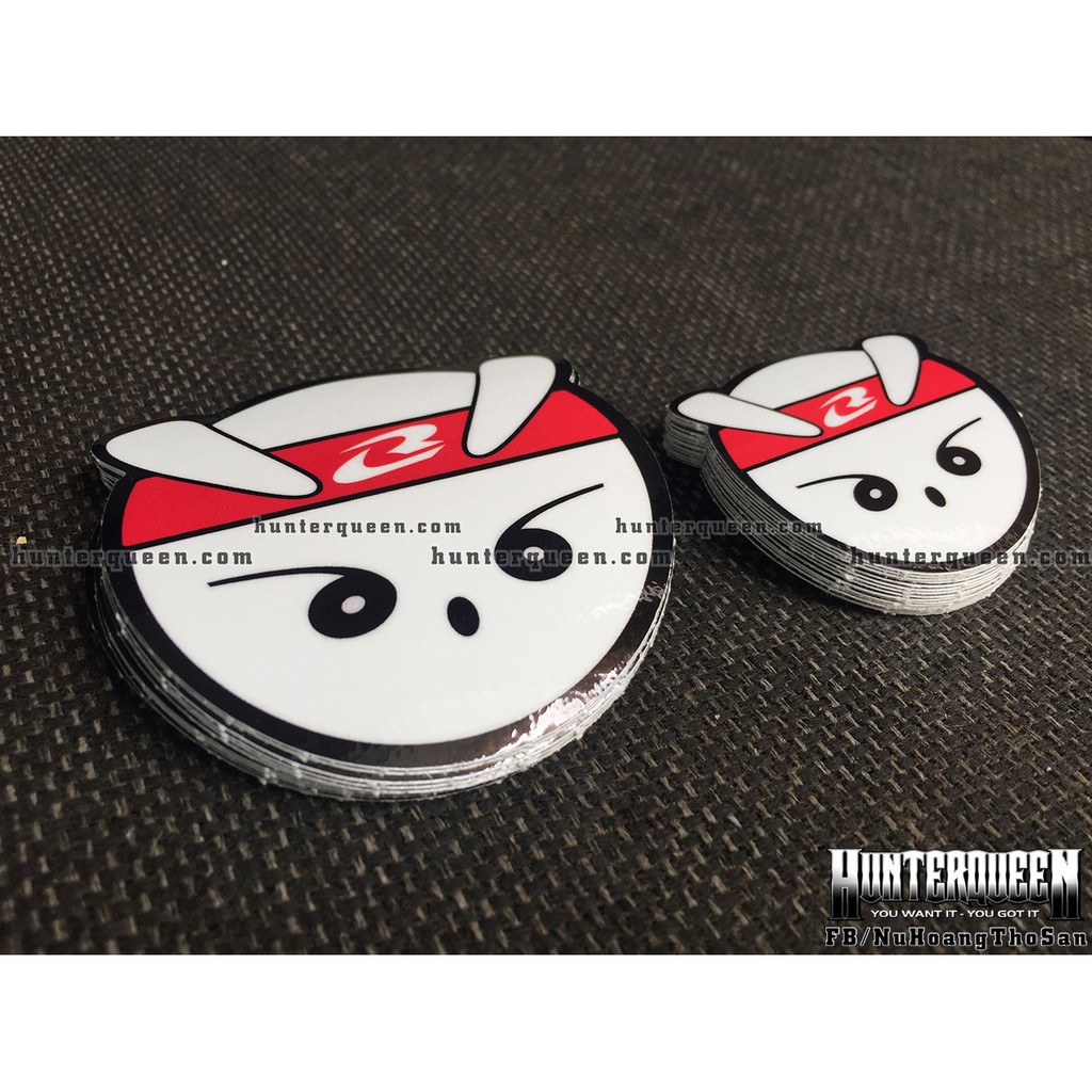 2 hình đầu thỏ VN Racing Boy. Decal logo dễ thương, sticker in theo yêu cầu. Hình dán xe máy, điện thoại