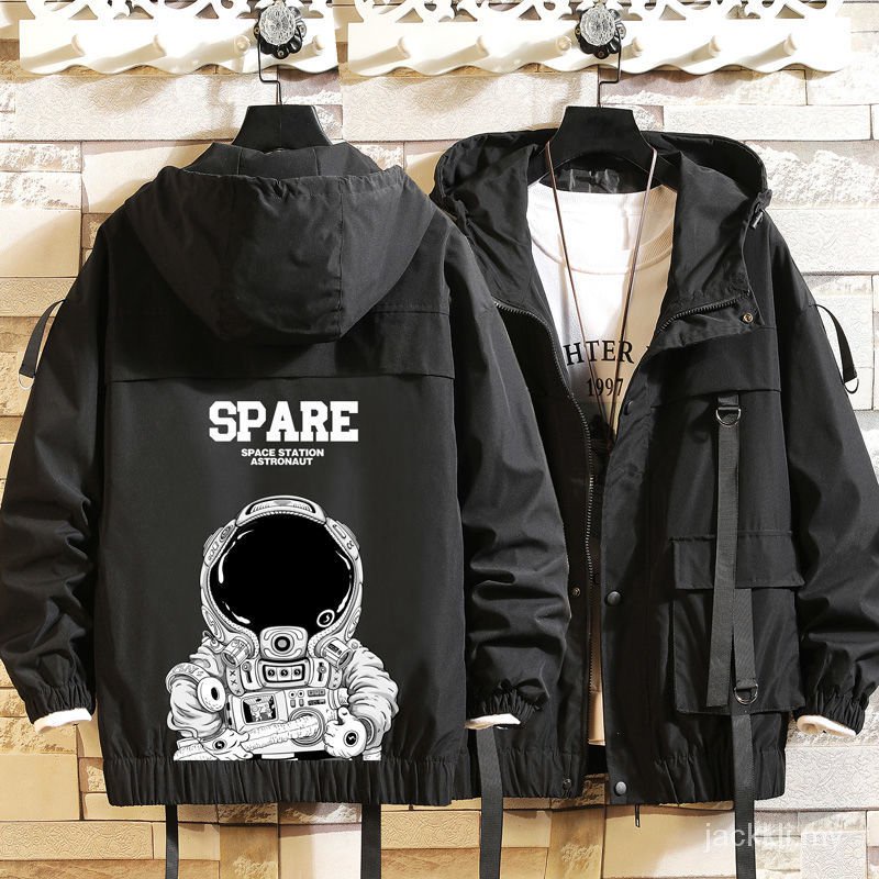 Áo khoác hai lớp cổ thấp phong cách Hip Hop đường phố thời trang thu đông