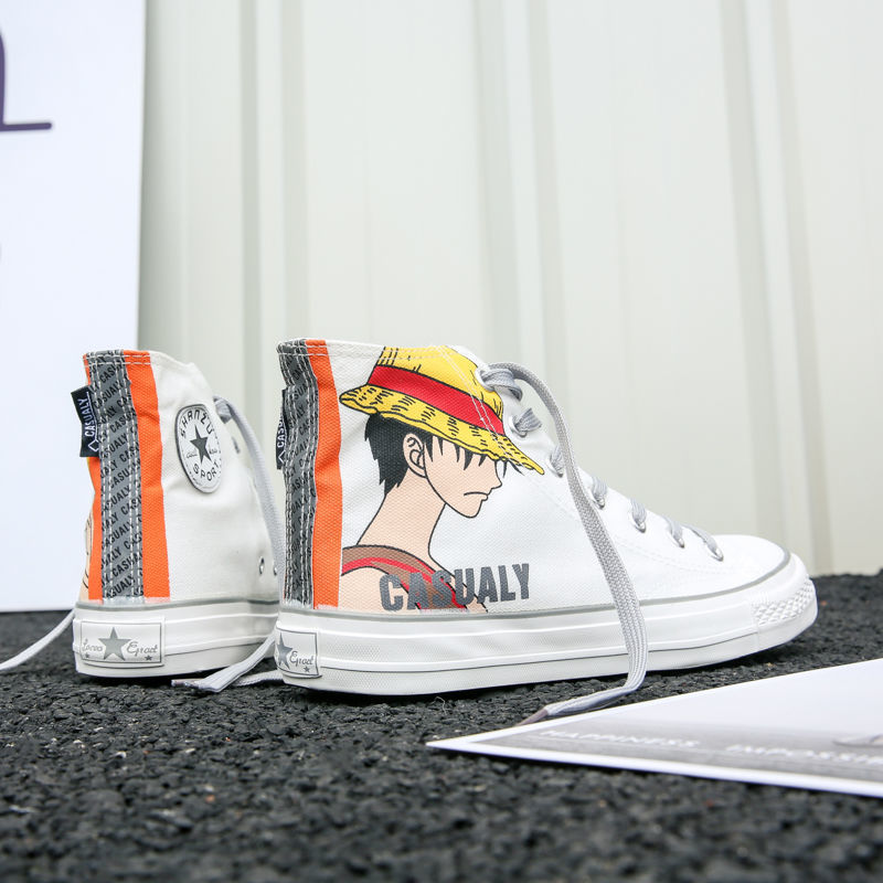 Giày thể thao vải canvas in hình One Piece xinh xắn
