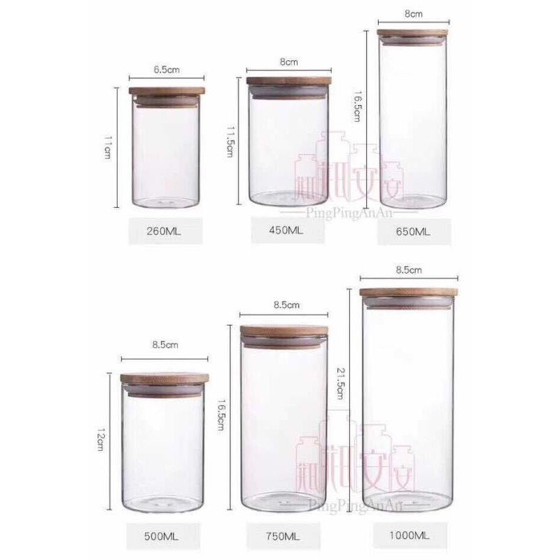 Combo 3 Lọ thủy tinh nắp gỗ 500ml | BigBuy360 - bigbuy360.vn