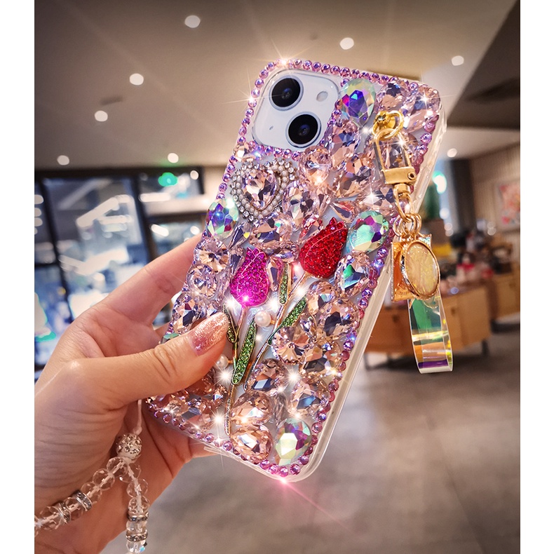 Ốp Điện Thoại Họa Tiết Kim Cương 3D Cho Samsung Galaxy S22 Plus S21 FE S20 Ultra