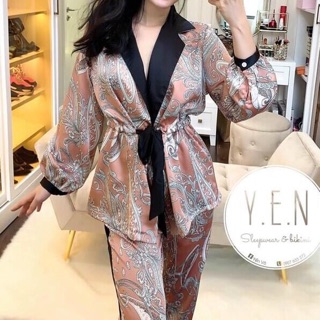 Bộ ngủ dài tay lụa satin cao cấp