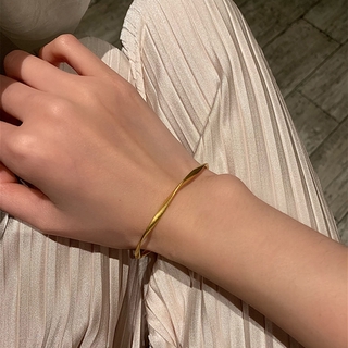 【QM】 Vòng Tay Kim Loại Thiết Kế Xoắn Ốc Vintage Cho Nữ