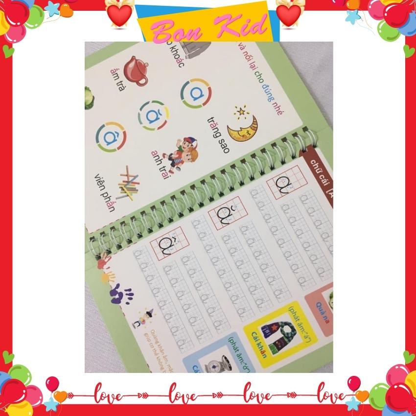 Sét Bộ 3 Đồ Chơi Giáo Dục Tập Viết Chữ, Số, Nét Cơ Bản Tự Xóa Bay Màu