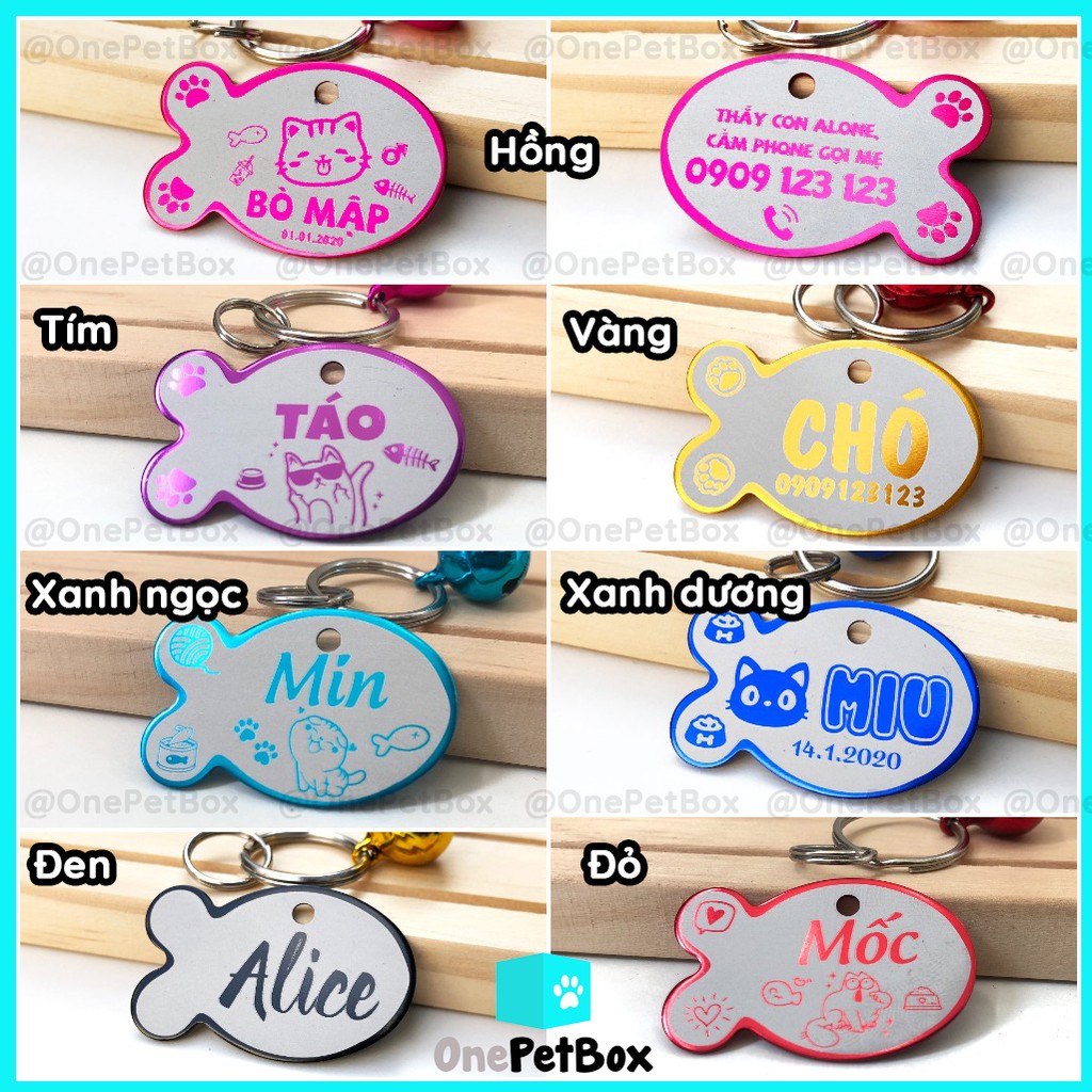 Vòng cổ cho Mèo Chó handmade (kèm thẻ tên NHÔM) OnePetBox