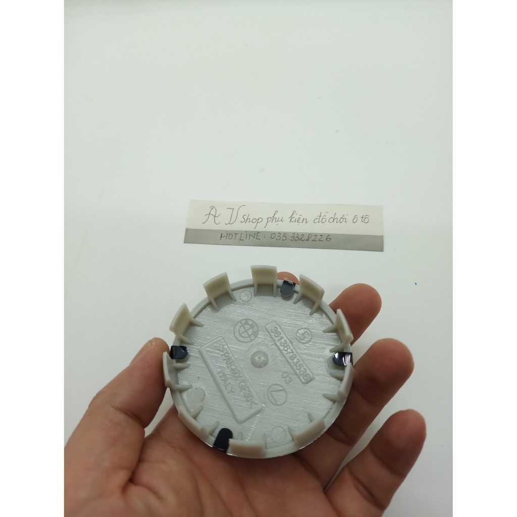 Logo chụp mâm, ốp lazang bánh xe ô tô BMW đường kính 68mm