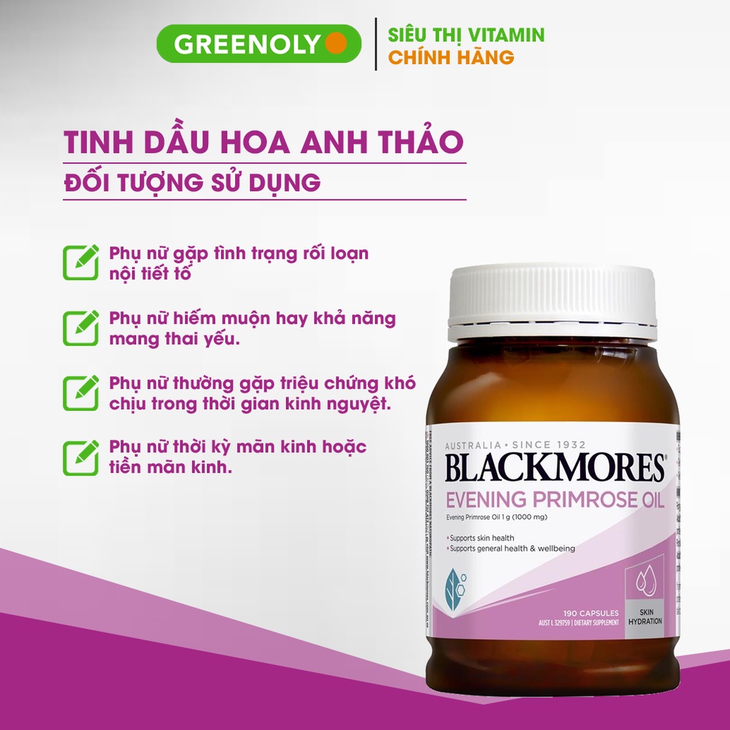Tinh Dầu Hoa Anh Thảo Blackmores Evening Primrose Oil