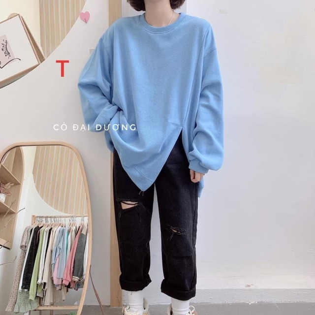 Áo bo gấu xẻ tà trơn T.TH447