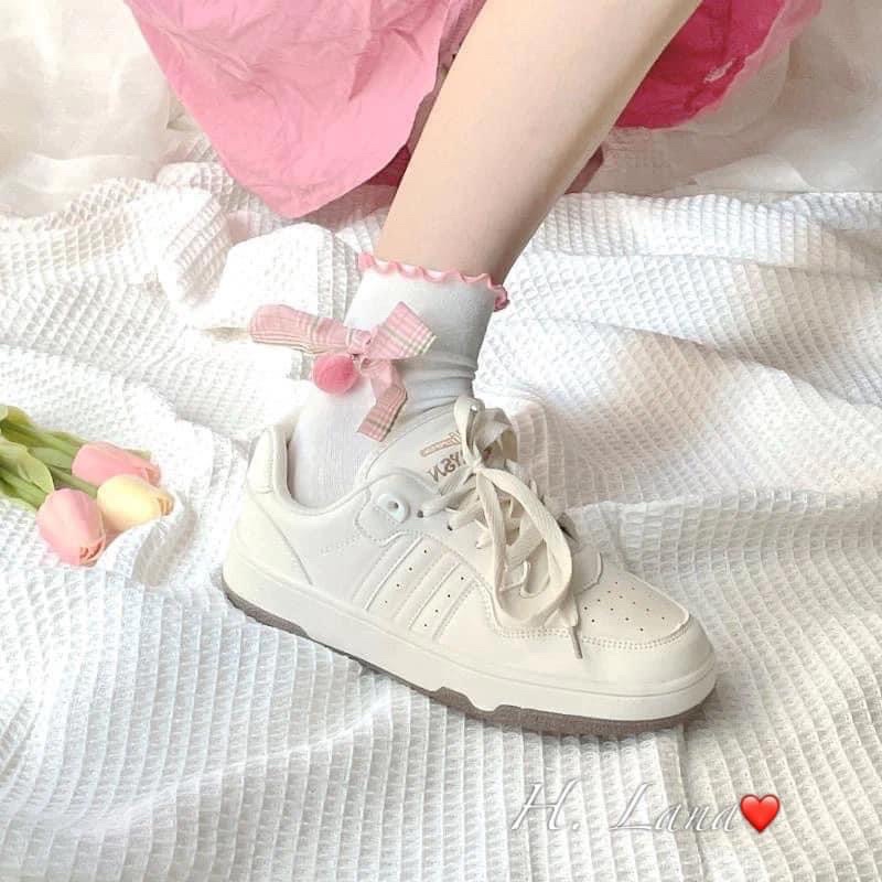 GIÀY THỂ THAO NỮ 3 SỌC ĐẾ NÂU STYLE HÀN