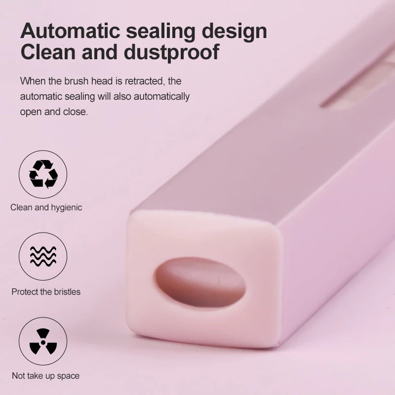 [Hàng mới về] Cọ trang điểm chuyên nghiệp mini có thể thu vào có nắp đậy