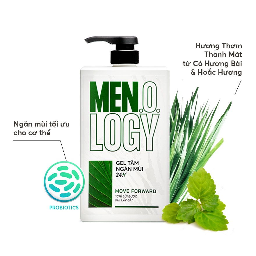 Gel Tắm Men.o.logy Move Forward Ngăn Mùi 24H Hương Hoắc Hương 630ml