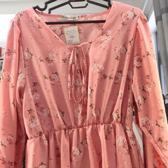 Áo Peplum hoa BIGSIZE 55-90KG (màu hồng)