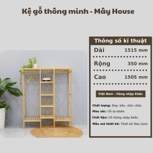 Tủ treo quần áo ⚡ TIỆN LỢI ⚡ Kệ treo đồ triple hanger Mây House