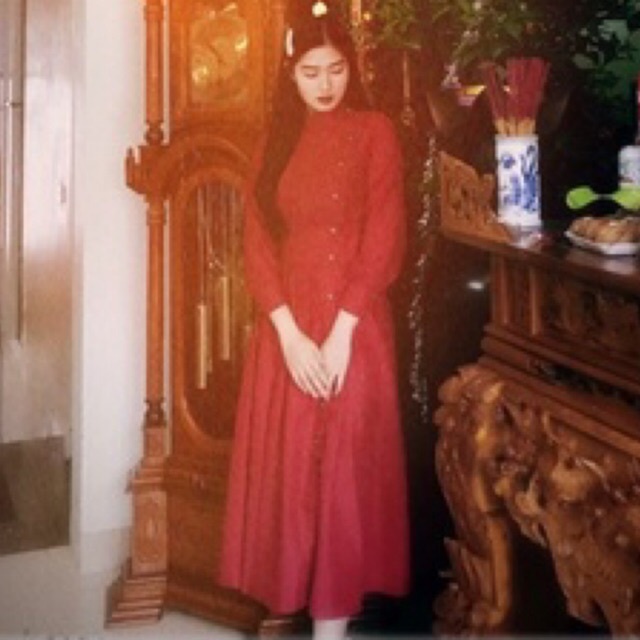 Váy Thiết Kế Dài Đỏ