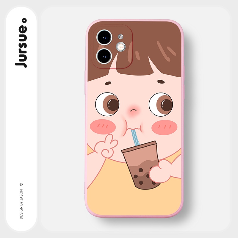 Ốp lưng JURSUE silicon mềm hoạt hình dễ thương đẹp cho iPhone 13 12 11 Pro Max SE 2020 X XR XS ip 8 7 6 6S Plus kute Y87