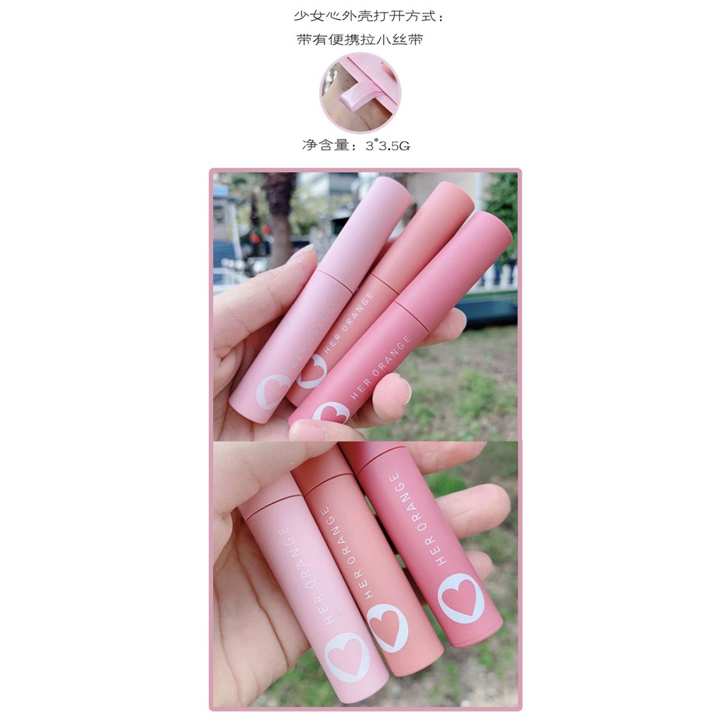 Set 3 Son Kem Nhung Mịn Trang Điểm Chuyên Nghiệp | BigBuy360 - bigbuy360.vn