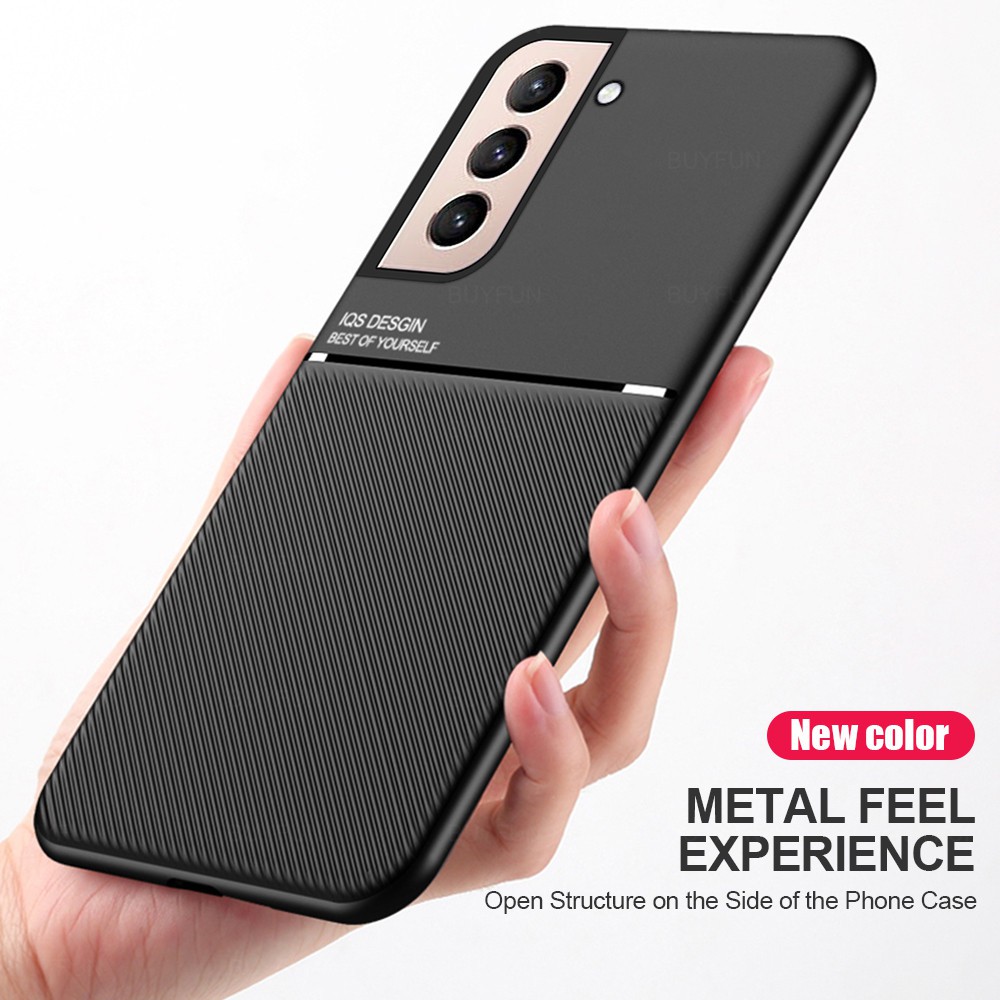 Ốp điện thoại bằng da từ tính cho xe hơi cho Samsung Galaxy S21 Ultra S21 + Plus Ss S21 5G