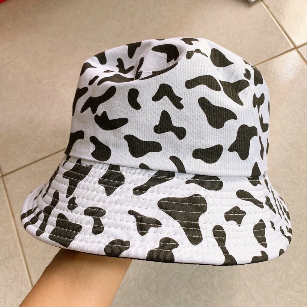 Mũ bucket bò sữa 2 mặt Unisex Hot Trend thời trang