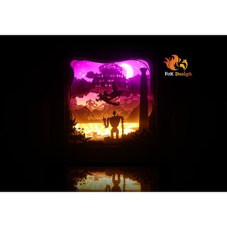 Đèn giấy nghệ thuật - Laputa - Tòa lâu đài trên không (Kirigami lightbox) Mã FDGB04