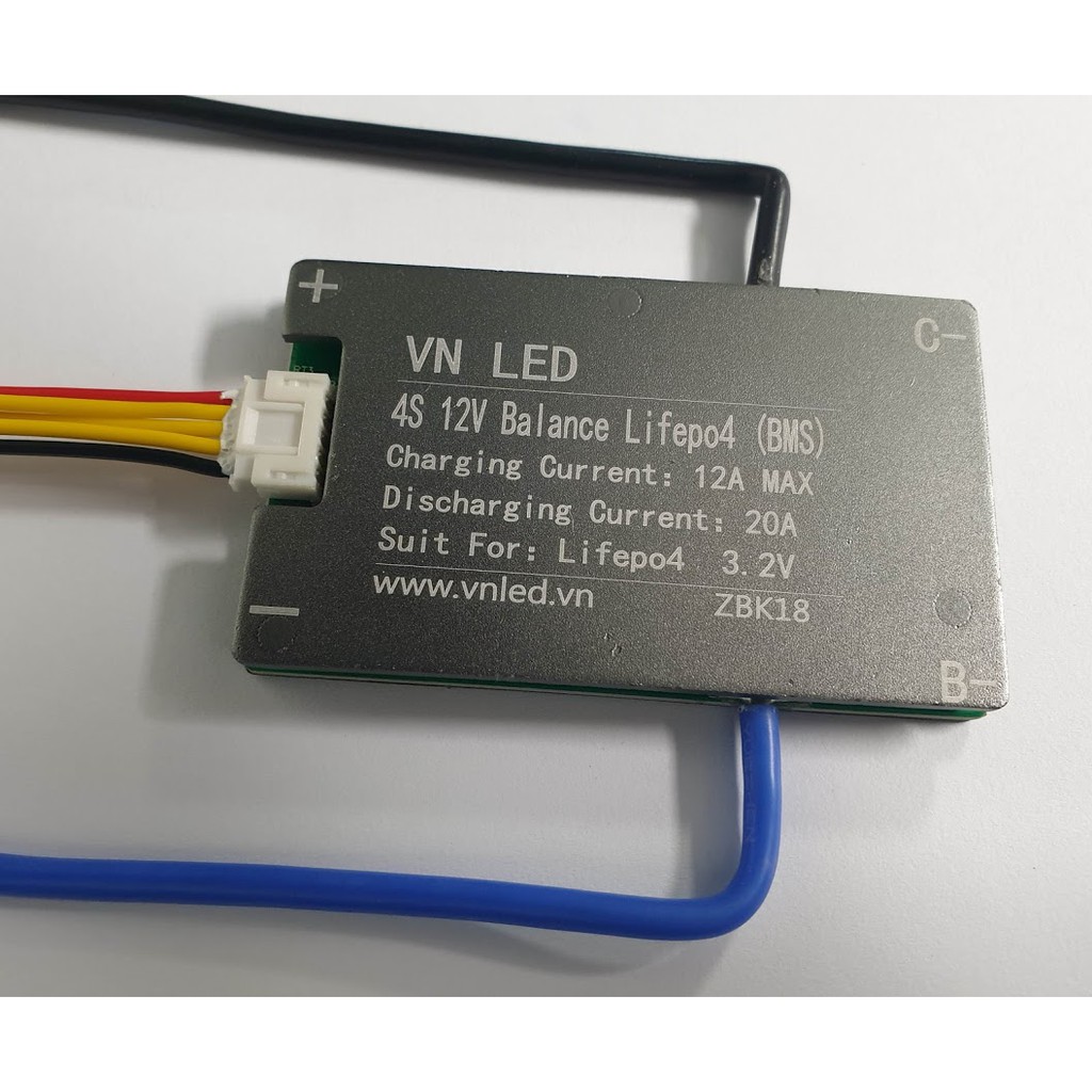 Mạch bảo vệ và cân bằng BMS cell Lithium Li-ion, Lifepo4 4S - 12V -10A-20A-40A -50A-60A, dùng cho thiết bị dùng pin 12v