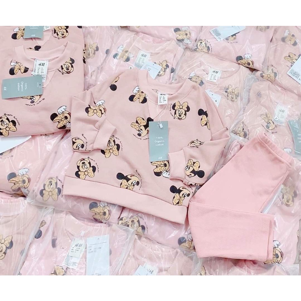 Bán sỉ= lẻ bộ cotton in mickey bé gái 8-17kg