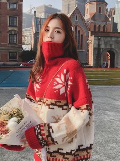 Áo len Noel cổ cao