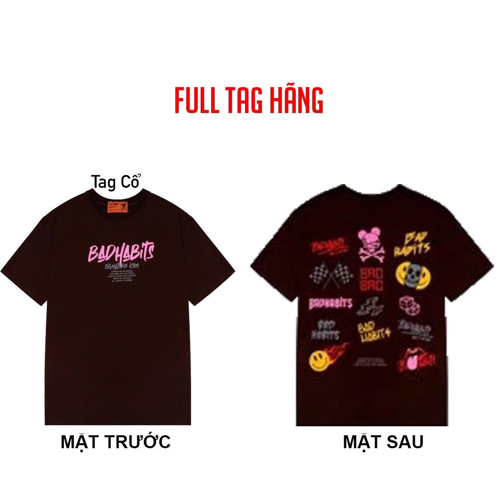 Áo thun bad habits local brand người máy Cracken unisex Nam nữ Áo thun tay lỡ vải cotton